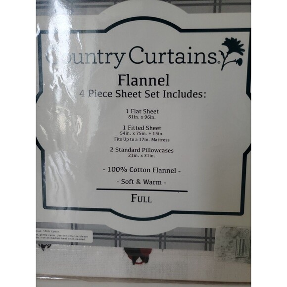 Country Curtains 100% Cotton Soft and Warm 4 PC Dog Print Full Flannel Sheet Set - Picture 3 of 8